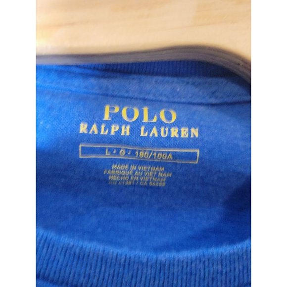 Polo Ralph Lauren Crew Neck Tee Shirt Royal Blue Orange Pony Size‎ Large - Picture 4 of 5